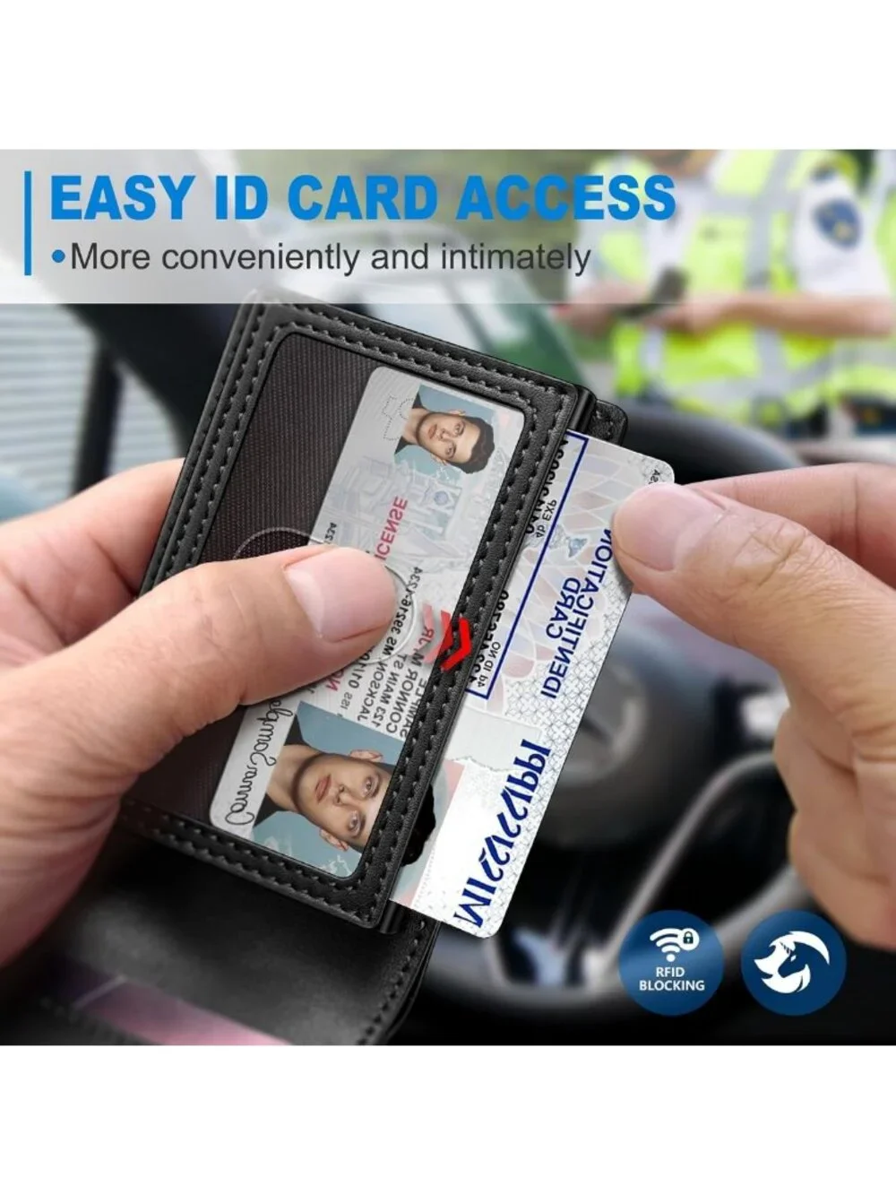 Slim RFID Blocking Wallet for Men, Minimalist Bifold with 9 Card Slots & ID